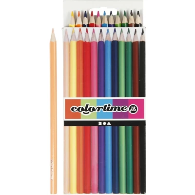 Afbeelding van Colortime kleurpotloden, vulling: 3 mm, diverse kleuren, basis, 12stuks
