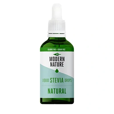 Afbeelding van Modern Nature Vloeibare stevia druppels natuurlijke smaak geen calorieën en suikervrij keto veganistisch dieet voor koffie, eiwitten, pap, yoghurt drops zoetstof 100 ml