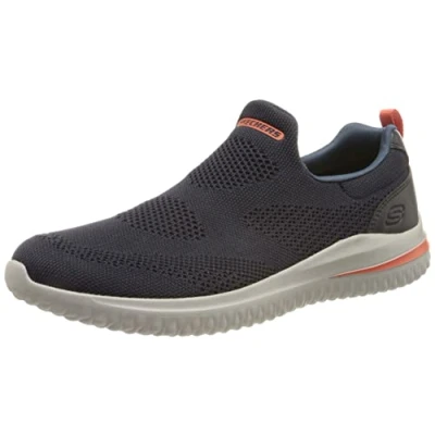 Afbeelding van Skechers Delson 3.0 Instappers, Heren, Maat: 45, Navy Imitatieleer/ textiel