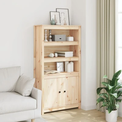 Afbeelding van vidaXL Hoge kast 80x35x154 cm massief grenenhout