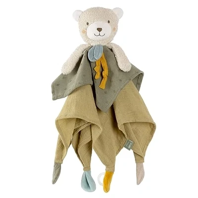 Image de Fehn doudou ours fehnNATUR Camarade de jeu &amp; en coton issu l&#039;agriculture biologique contrôlée (KBA) avec attache tétine Pour bébés et tout petits à partir 0 mois