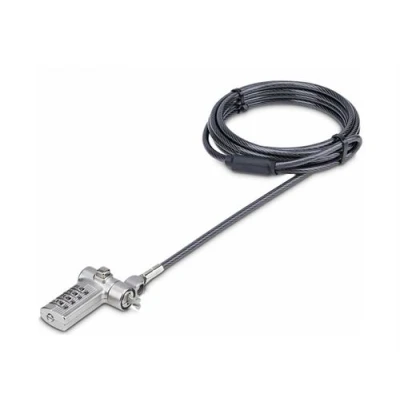 Image de StarTech.com Câble Antivol pour PC Portable, 2m, Noble Wedge®/Nano/K Slot de sécurité argent, noir 2 m