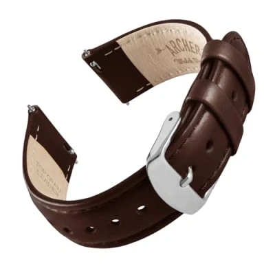 Afbeelding van Archer Watch Straps horlogeband van hoogwaardig leer Snelle bevestiging Vervangende met smartwatch en klassiek horloge