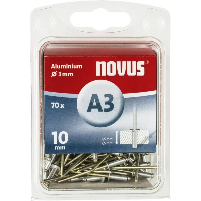 Afbeelding van Novus 110057020 Popnagel (Ø x l) 3 mm 10 Aluminium 70 stuk(s)