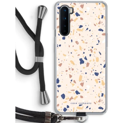 Afbeelding van Case Company® hoesje met Koord geschikt voor OnePlus Nord Terrazzo N23 Telefoonhoesje Zwart Bescherming aan alle Kanten en Over de Schermrand