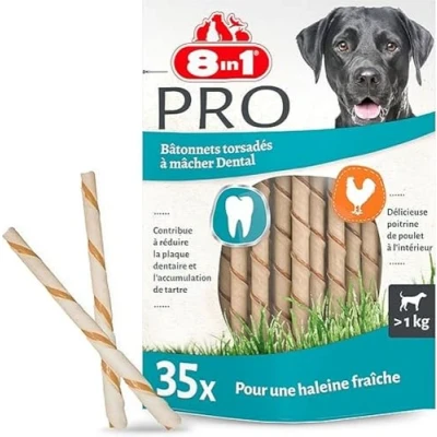 Afbeelding van 8in1 Delights Pro Dental Twist Sticks Kip 35 stuks