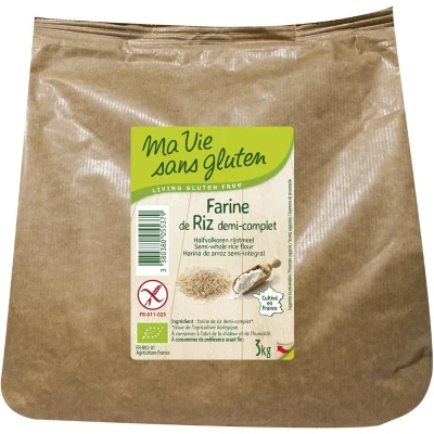 Afbeelding van Ma Vie Sans Gluten Rijstmeel halfvolkoren 3 kg