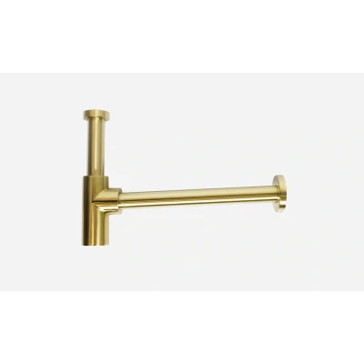 Afbeelding van Rubio inox beker verstelbare sifon volledig rvs kleur PVD Geborsteld Goud 1208920727