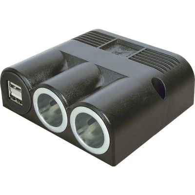 Afbeelding van ProCar 67324501 Pro Car Sigarettenaanstekerverdeler Aantal sigarettenaanstekerbussen 2 x Interfaces: USB Stroombelasting (max.) 16 A