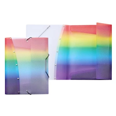 Afbeelding van VELOFLEX 4442404 Rainbow Diamond Ordner A4 met elastiek van duurzaam polypropyleen