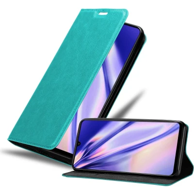 Afbeelding van Cadorabo Hoesje geschikt voor Samsung Galaxy A22 4G / M22 M32 in BENZINE TURKOOIS Beschermhoes met magnetische sluiting, standfunctie en kaartvakje Book Case Cover Etui