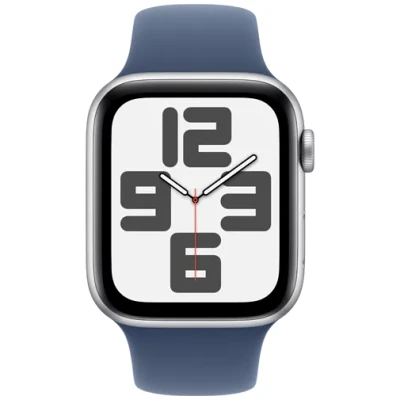 Afbeelding van Apple Watch Se GPs + Cellular 44mm Silver Aluminium Case Denim Sport Band M/l