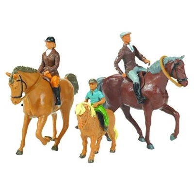 Afbeelding van Britains Tomy Set van 3 paarden met ruiters voor volwassenen, model schaal 1/32 replica, geschikt kinderen vanaf jaar, meerkleurig, 152157