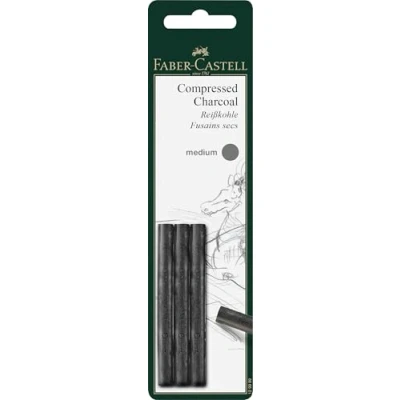 Afbeelding van houtskool Faber Castell Pitt Monochrome geperst M 3 stuks blister