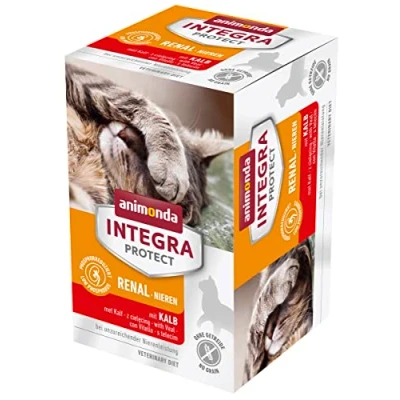 Afbeelding van 6x100g Protect Adult Nieren Schaaltje Kalfsvlees animonda Integra Kattenvoer