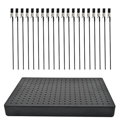 Afbeelding van Krokodillenklem 20 stuks TIMESETL 19 cm spuittang met basishouder voor airbrush, krokodillenklemmen, bevestiging kaarten, vrije tijd, foto&#039;s, memo, basis x 15