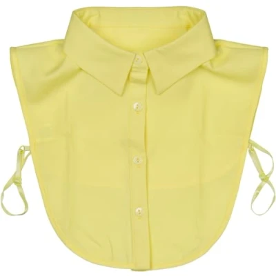 Afbeelding van styleBREAKER 08020004 Blousekraag voor dames, met knoopsluiting, effen, kraag blouses en truien, Geel.