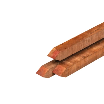 Afbeelding van Hardhouten piket paal, 4x4x60cm, met punt, fijnbezaagd