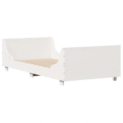 Afbeelding van Bedframe met hoofdeinde 100x200 cm massief grenenhout wit