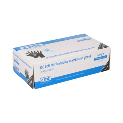 Afbeelding van Wegwerp Handschoenen Zwart Soft Nitril 100st. Maat L