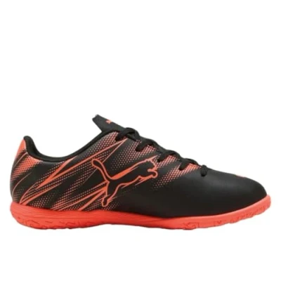Afbeelding van Puma Attacanto IT JR Unisex Zaalvoetbalschoenen voor kinderen, Maat: 32, Black/glowing red Kunststof