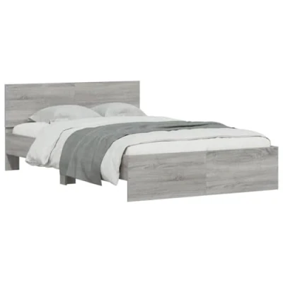 Afbeelding van vidaXL Bedframe met hoofdeinde en LED grijs sonoma eiken 140x190 cm