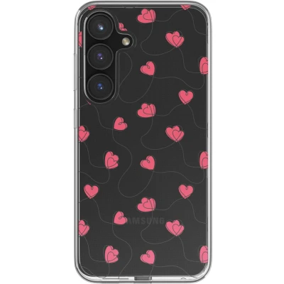 Afbeelding van imoshion hoesje Geschikt voor Samsung Galaxy S24 FE Design Dusty Rose Connected Hearts