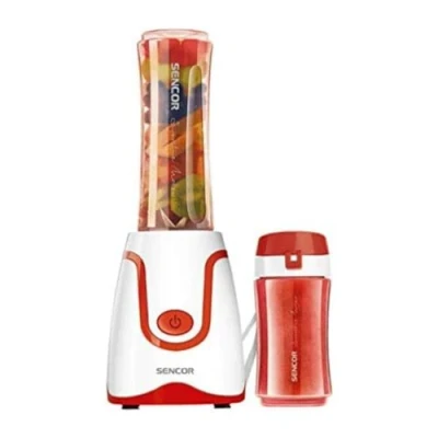 Afbeelding van Sencor Ultra krachtige smoothie blender, 500 W, 2 Tritan flessen, 0,6 l en 0,3 l, BPA vrij, titanium messen, duurzaam, anti oxidatie, de krachtigste mini ideaal voor smoothie, soep meer,