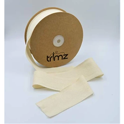 Afbeelding van Trimz Visgraattape, 100% katoen, naturel, 50 mm x 25 m