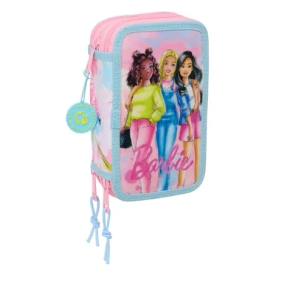 Afbeelding van Schooletui met Accessoires Barbie Painterly Roze Hemelsblauw 12,5 x 19,5 5,5 cm 37 Onderdelen