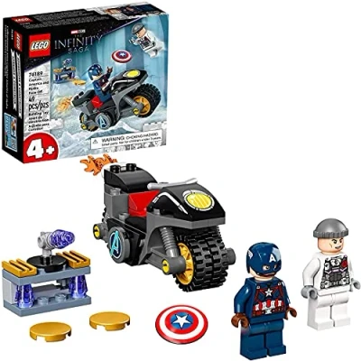 Afbeelding van LEGO Marvel Captain America and Hydra Face Off 76189 Collectible Building Kit; Motorcycle Set; New 2021 (49 stuks)