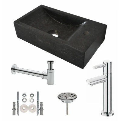 Afbeelding van Wiesbaden One Pack Hardstenen fontein 40x22x10 rechts compl.