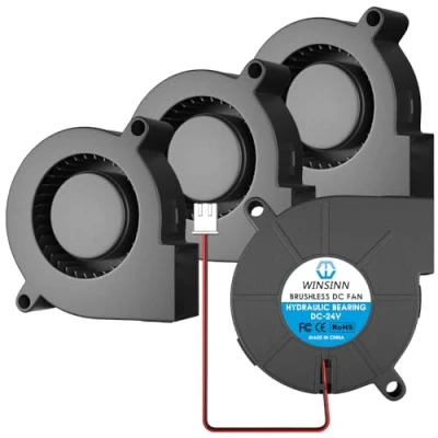 Afbeelding van Winsinn 5015 Snelheid koelventilator, 12 V, 24 gelijkstroom, stil, 50 mm x 15 mm, voor hotend 3D printer, V6, V5, zelfmontage, MakerBot MK7, MK8, Arduino 24V V processor.