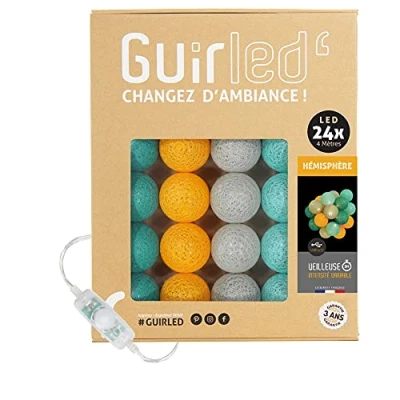Afbeelding van Guirled USB led katoenen balletjes lichtslinger 2 u baby nachtlampje A dubbele stroomadapter inbegrepen 3 intensiteiten 24 2,4 m Hemisfeer