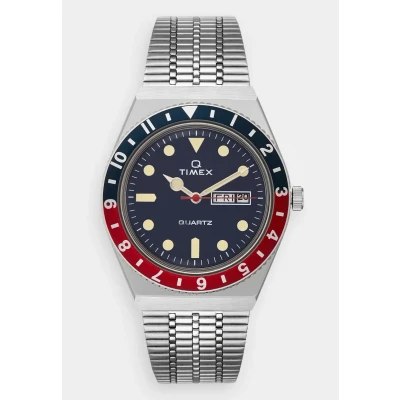 Afbeelding van Timex Q Reissue Horloge silvercoloured/blue/red, Heren, Maat: One Size, Silver coloured/blue/red