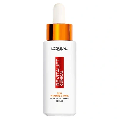 Image de L’Oréal Paris Sérum 12% Vitamine C Pure + Acide Salicylique E Antioxydant &amp; Anti Âge Teint irrégulier, Pores et Ridules Flacon UV Revitalift Clinical 30 ml