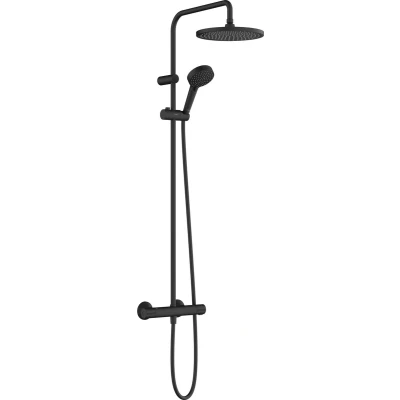 Afbeelding van hansgrohe Vernis Blend showerpipe 240 1jet met thermostaat mat zwart