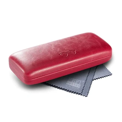 Afbeelding van FEFI Hardcase Brillenkoker in reliëf lederen stijl Rood