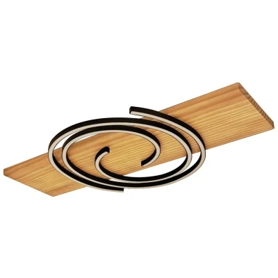 Afbeelding van ECO Light 9180 PL1 30 WO RIFIA LED plafondlamp Energielabel: E (A G) 18 W Hout, Zwart