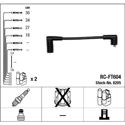 Afbeelding van Bougiekabelset NGK 8205