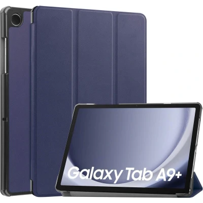 Afbeelding van iMoshion Tablet Hoes Geschikt voor Samsung Galaxy Tab A9 Plus Trifold Bookcase Donkerblauw