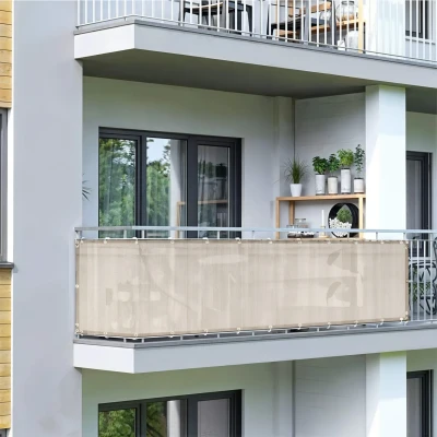 Afbeelding van Shadow Comfort® Balkondoek Balkonscherm Balkon zonnescherm 80 cm x 500 Sahara Sand