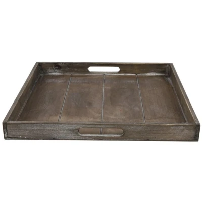 Afbeelding van Countryfield Dienblad vierkant Claudina 40cm bruin.