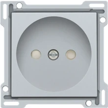 Afbeelding van Afwerkingsset voor stopcontact zonder aarding met kinderveiligheid, inbouwdiepte 21 mm, sterling