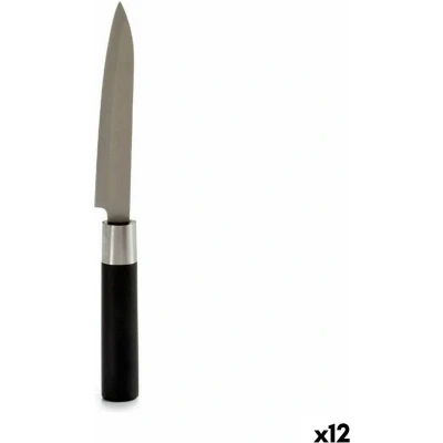 Afbeelding van Keukenmes 2,7 x 24,3 1,8 cm Zilverkleurig Zwart Roestvrij staal Plastic (12 Stuks)