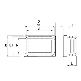 Afbeelding van Insteekdop 40X25X1,0 2,0 Zwart
