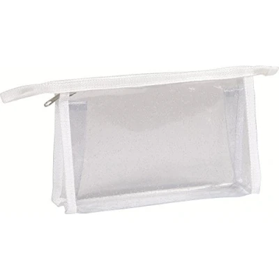 Image de Clairefontaine 8488C Trousse Scolaire Rectangulaire, de Maquillage 22x4x14 cm, Transparente à Paillettes
