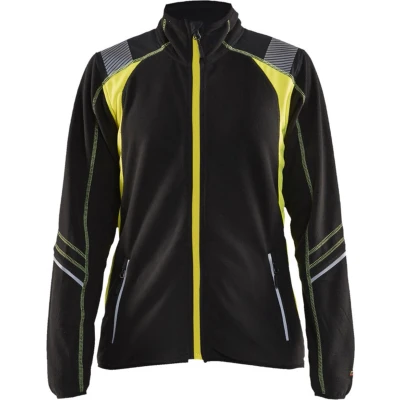 Afbeelding van Blaklader Dames Microfleecevest 4973 1010 Zwart/High Vis Geel XXL