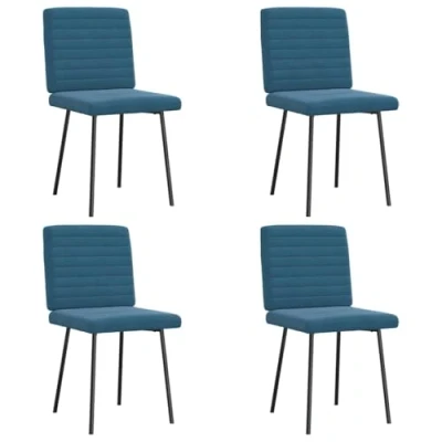 Afbeelding van vidaXL Eetkamerstoelen 4 st fluweel blauw