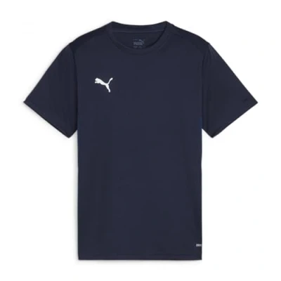 Afbeelding van PUMA teamGOAL Jersey Jr Jongens sportshirt Navy White Persian Blue Maat 152
